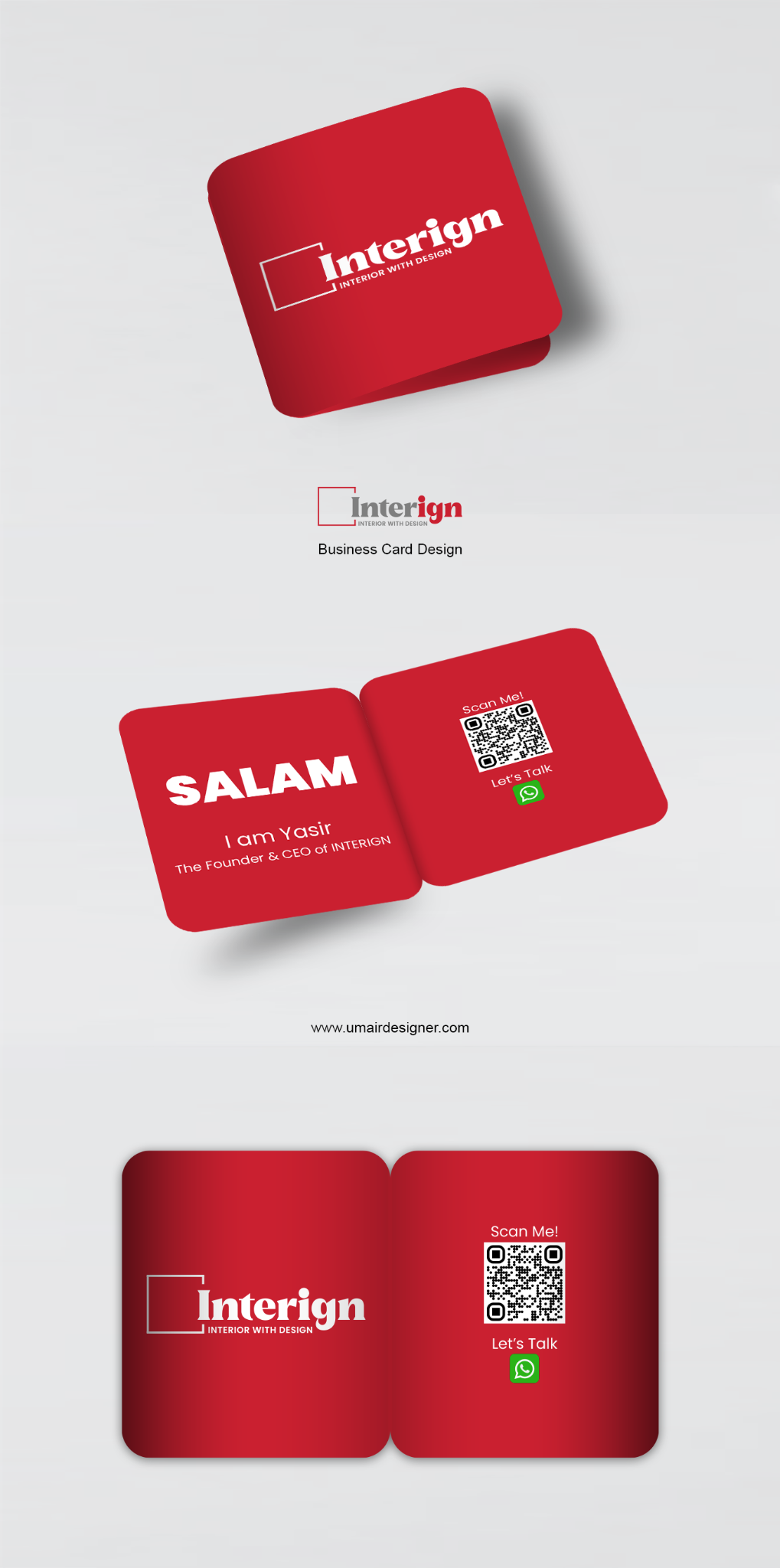 Interign business card front and back